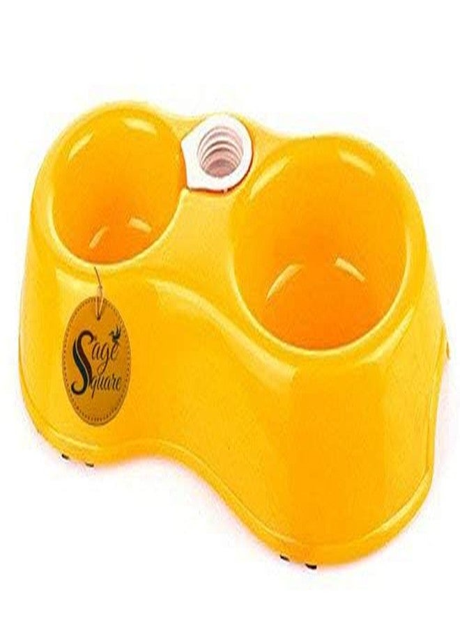 سايج سكوير وعاء طعام وماء مربع من سيج، 2 في 1، مانع للانزلاق، للاستخدام اليومي، سهل التنظيف، للكلاب/القطط/الجراء/القطط الصغيرة والحيوانات الأليفة الأخرى (أصفر) - Image 2